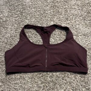 Fabletics Zipper Front High Impact Sports Bra Oxblood XXL-1X